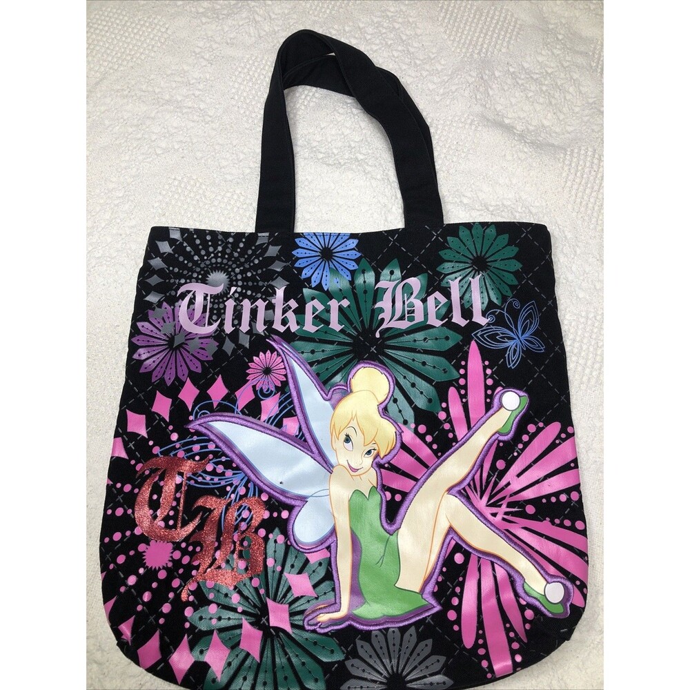DISNEY TINKERBELL Large 15x16" TOTE BAG Heavy duty Canvas Shoulder VIVID